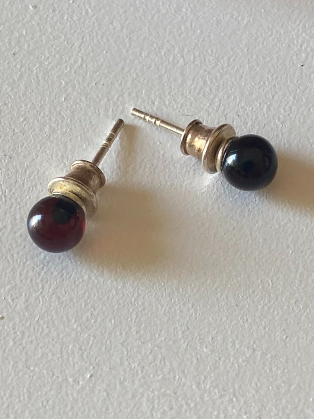 Baltic Cherry Amber Ball Stud Earrings